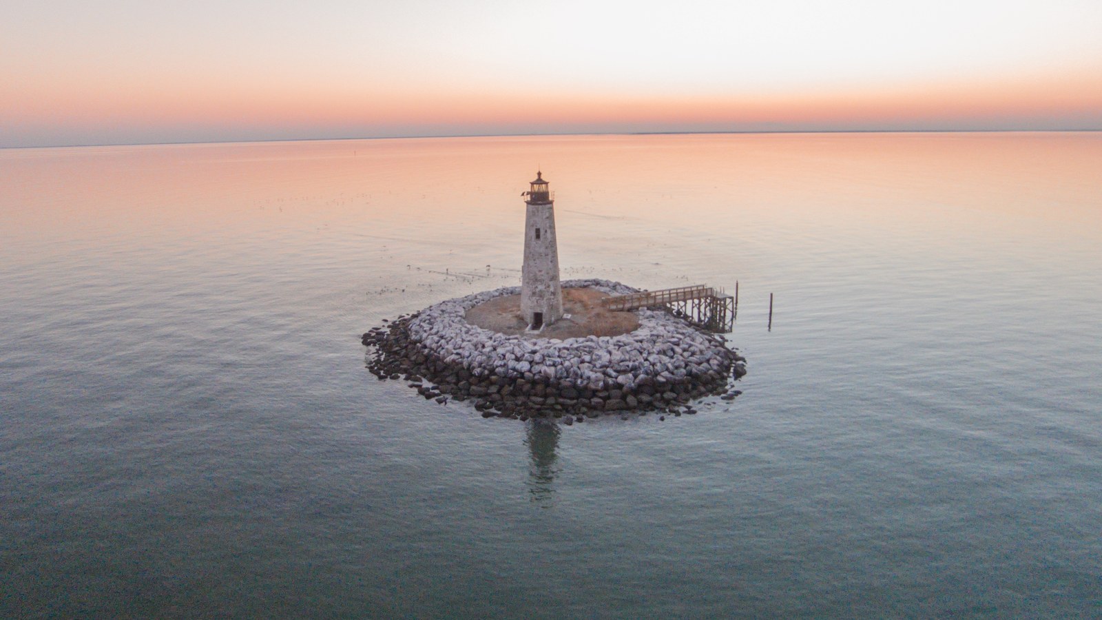 New Point Comfort Lighthouse and surrounding waterways, Mathews County